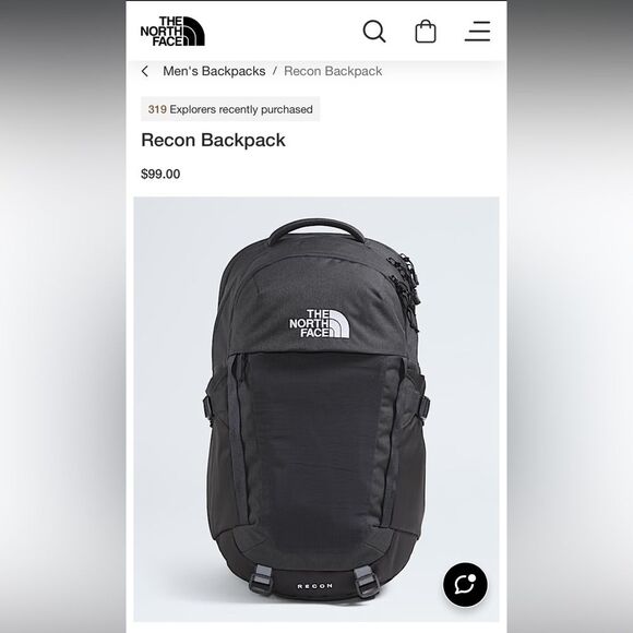 The North Face Recon FlexVent Black Backpack 15” Laptop Casual Office Gift NWOT - Picture 14 of 15